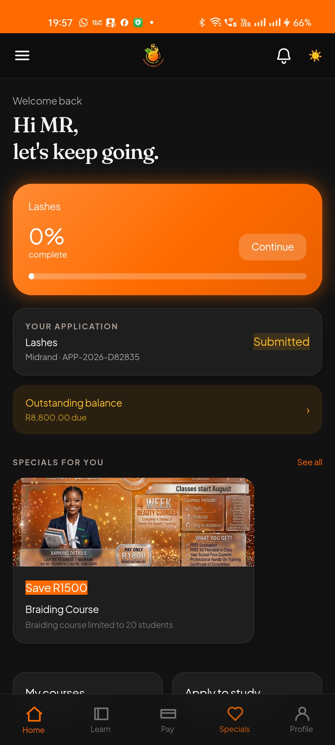 The Orangelo app